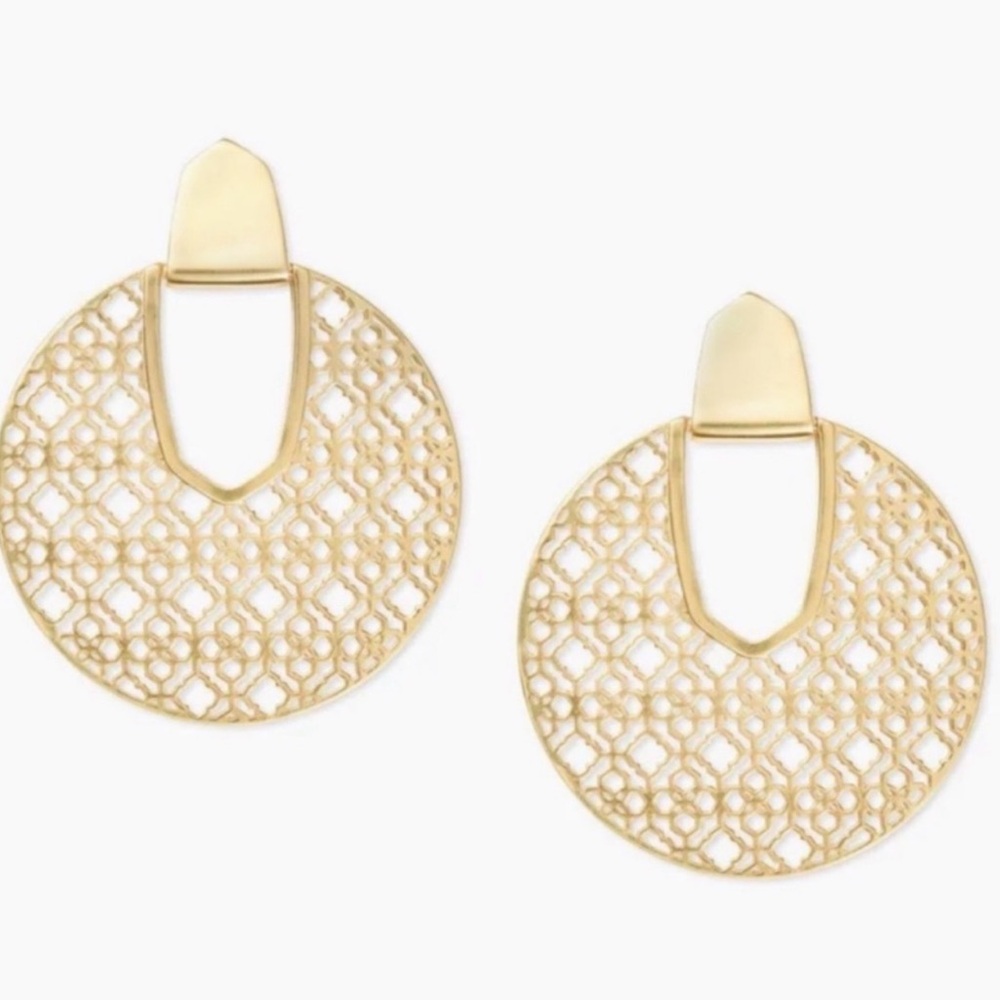 E Kendra Scott Diane Filigree Earrings in Gold